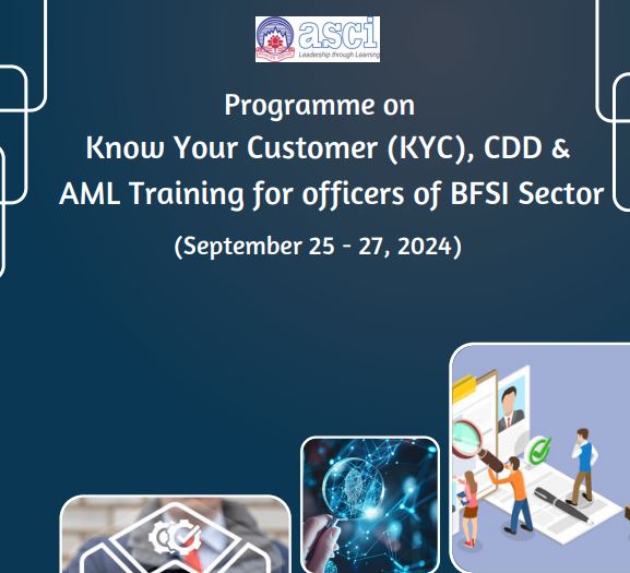 Know Your Customer (KYC), CDD &
AML Training for officers of BFSI Sector